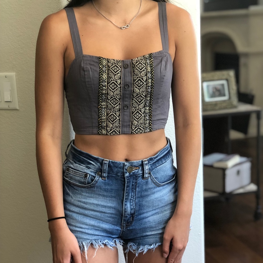Boutique embroidered crop top